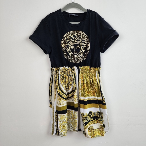 Versace Black and Gold Dress, Size 10a Versace Black and Gold Dress, Size 10a